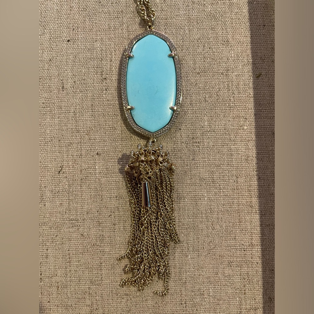 Turquoise Kendra Scott Rayne Long Pendant Necklace